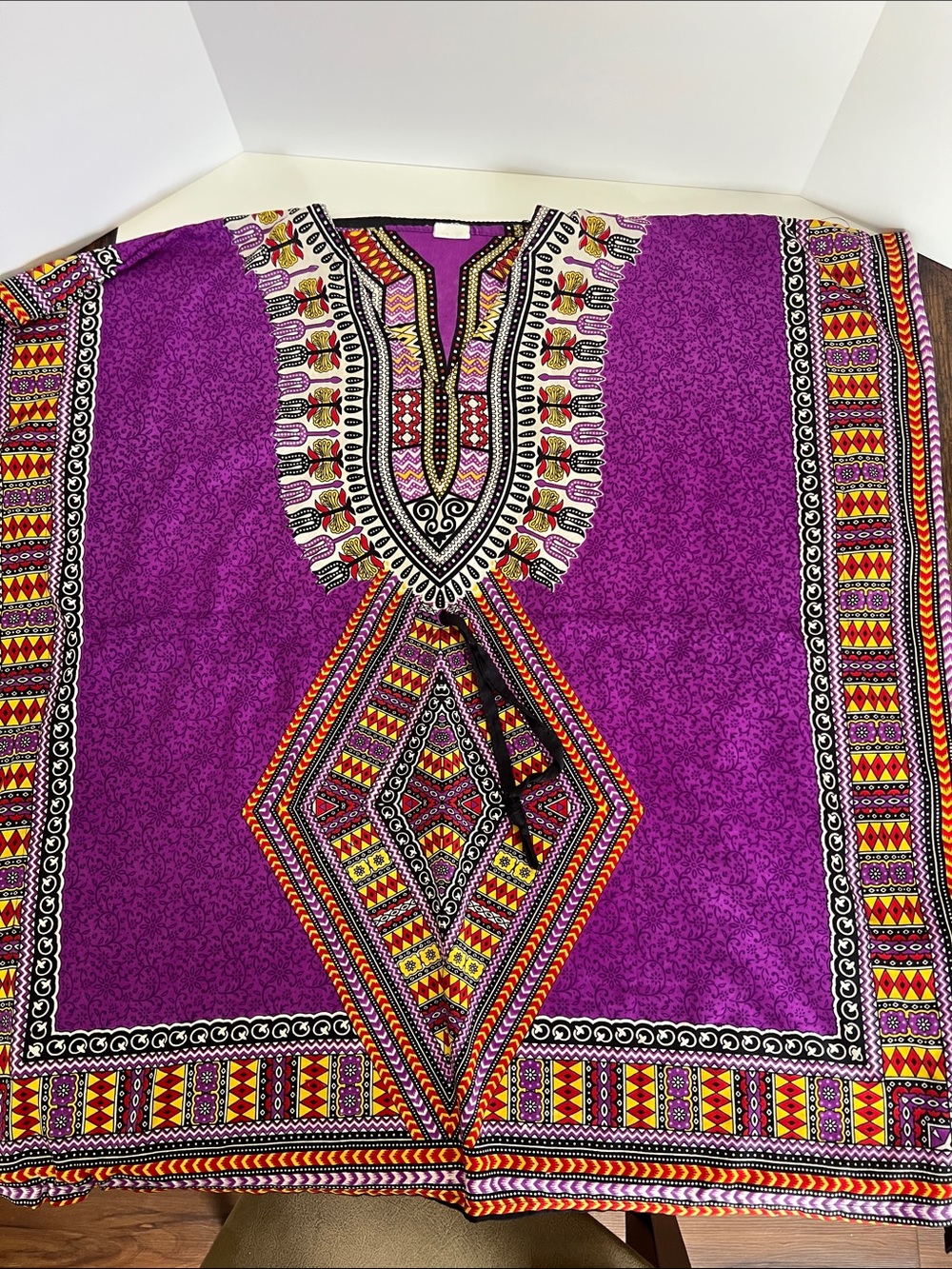 Men's Purple Printed Dashiki Shirt